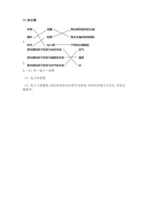 教科版五年级下册科学第一单元《生物与环境》测试卷【综合题】.docx