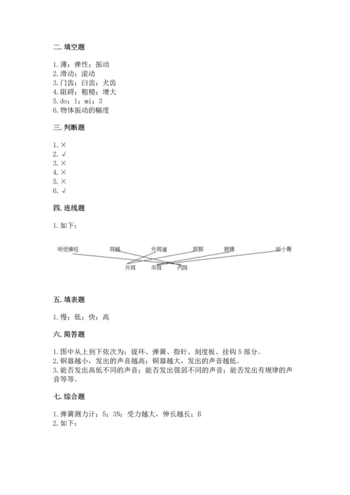 教科版科学四年级上册期末测试卷附参考答案（培优a卷）.docx