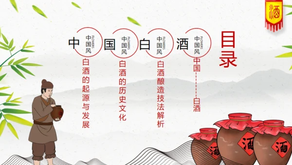 白酒文化陈年老酒通用PPT模板