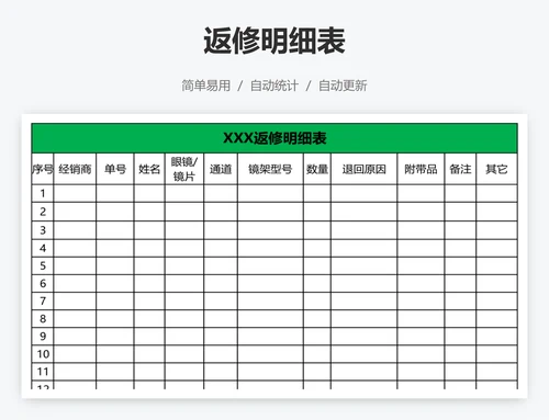 返修明细表