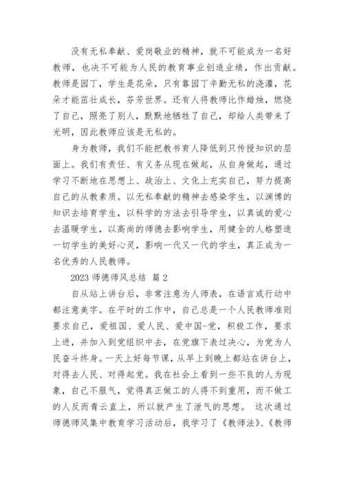 2023师德师风总结.docx