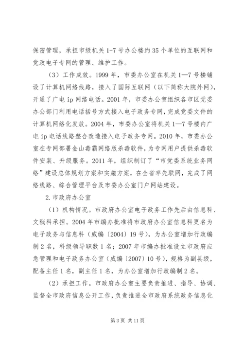 全市电子政务工作情况调研.docx