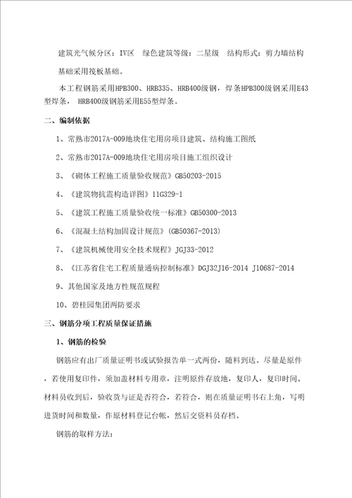 钢筋工程专项施工方案修订稿