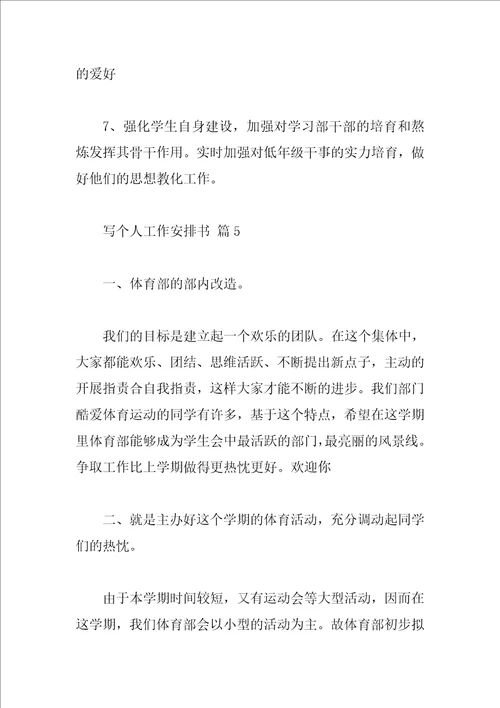 写个人工作计划书