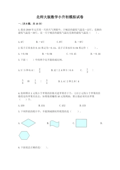 北师大版数学小升初模拟试卷（精练）.docx