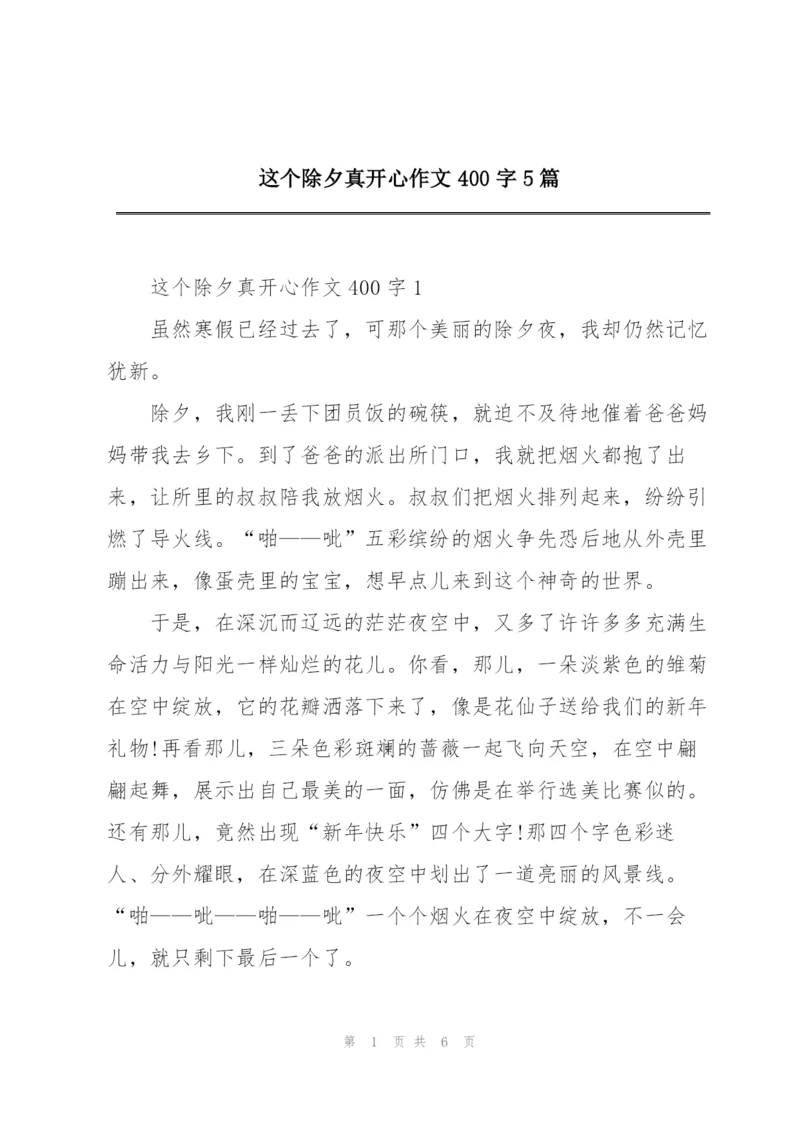 这个除夕真开心作文400字5篇.docx