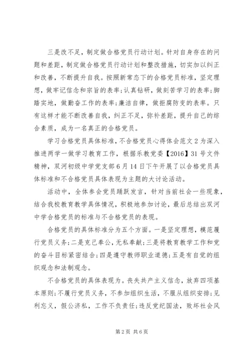 学习合格党员具体标准,不合格党员心得体会大全.docx