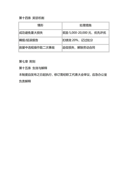 通用公司应急救援管理制度