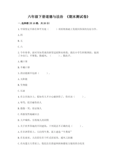 六年级下册道德与法治 《期末测试卷》【典优】.docx