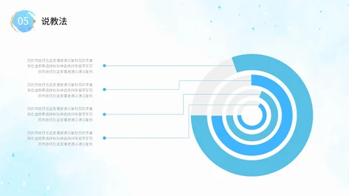 蓝色形状水彩背景晕染笔刷效果教师说课教学课件PPT