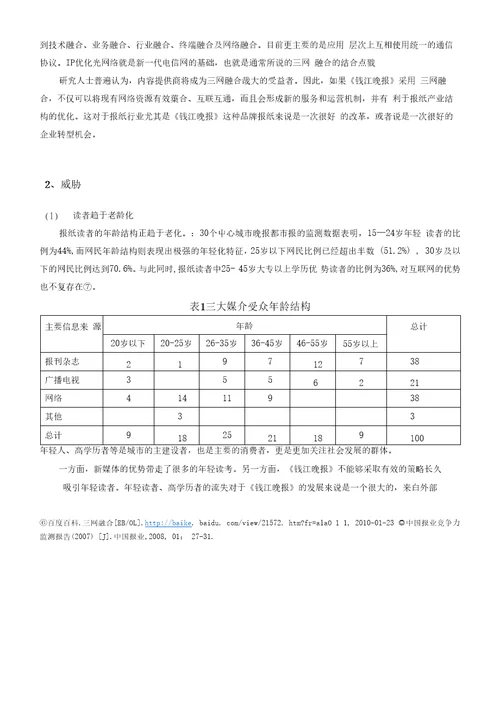 基于SWOT分析的钱江晚报的品牌战略探究