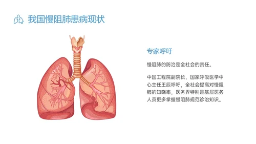 蓝色简约科技慢阻肺相关知识培训PPT课件世界慢阻肺日