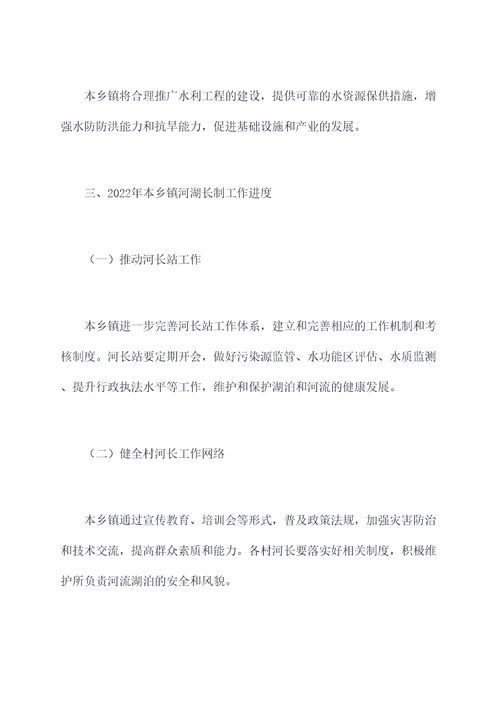 2022年乡镇河湖长制工作报告