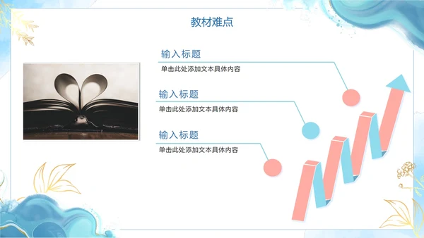 蓝色简约清新水彩教学说课PPT模板