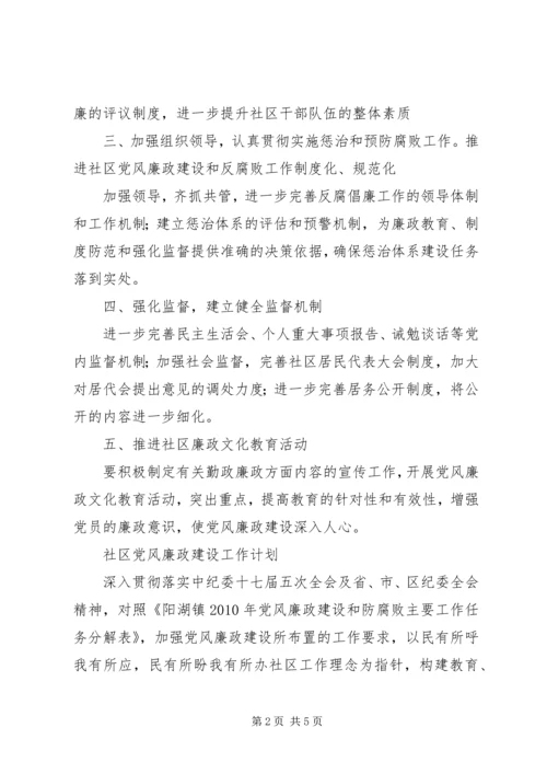 社区党风廉政建设工作计划 (3).docx