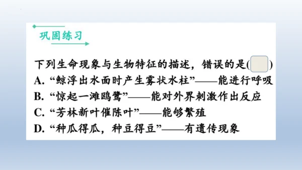 人教版生物七年级上册第一单元《生物与细胞》单元复习课件(共53张PPT)