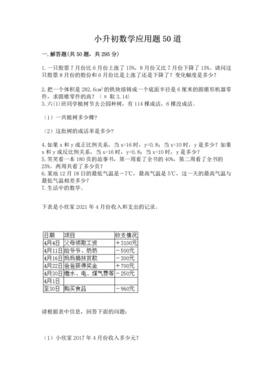 小升初数学应用题50道含答案【培优b卷】.docx