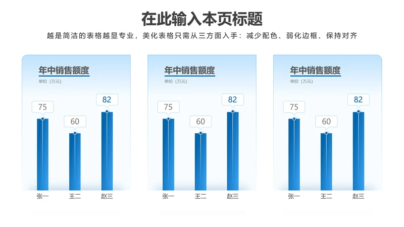 PPT柱状图蓝色简约风