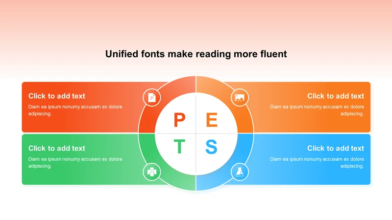 渐变纯文字PEST分析图