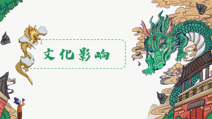 龙图腾插画风国潮通用PPT模板