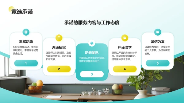 蓝色简约风班长竞选PPT模板