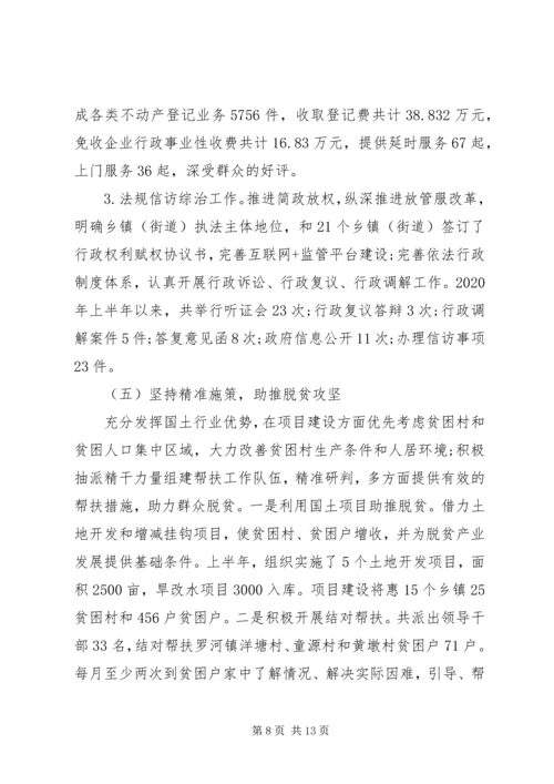 市自然资源局XX年上半年工作总结和下半年工作计划.docx