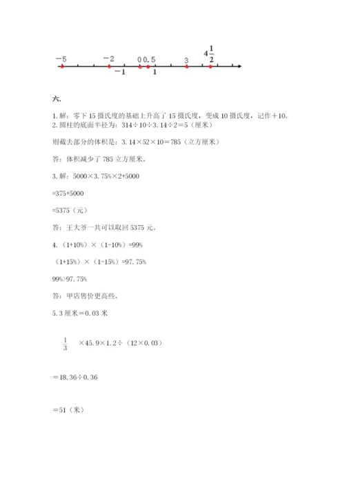 小学数学六年级下册竞赛试题及答案（有一套）.docx