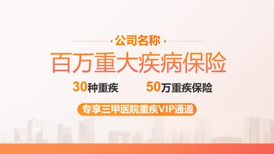 橙色百万重大疾病保险保险行业产品介绍PPT