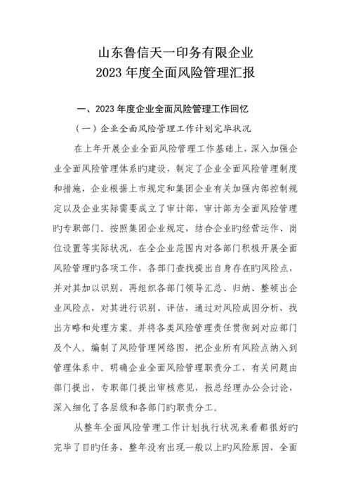 公司全面风险管理报告.docx