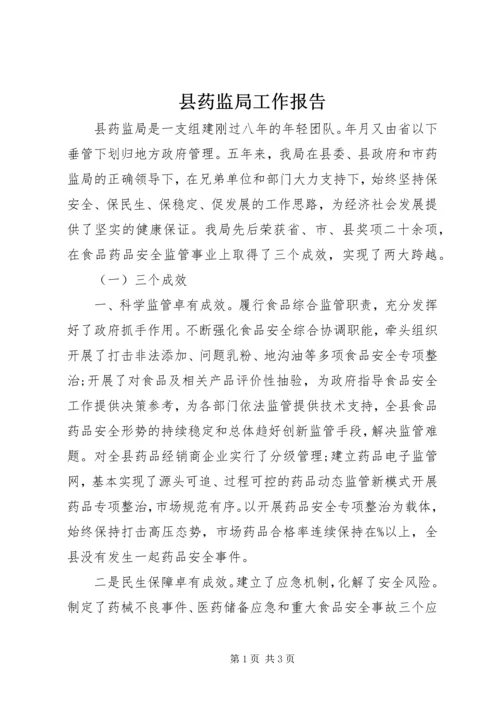 县药监局工作报告.docx