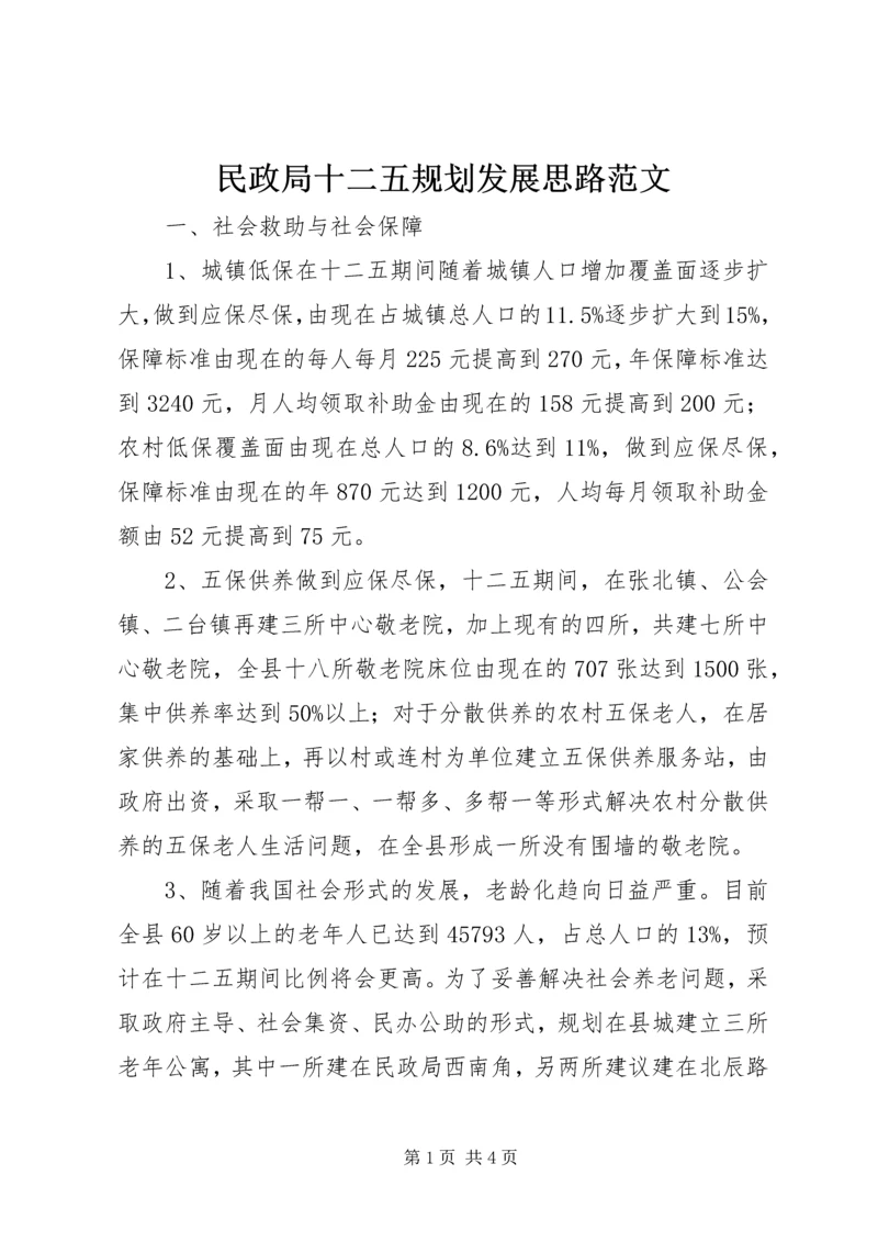 民政局十二五规划发展思路范文.docx