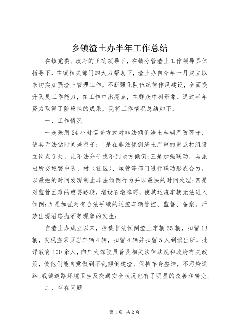 乡镇渣土办半年工作总结.docx