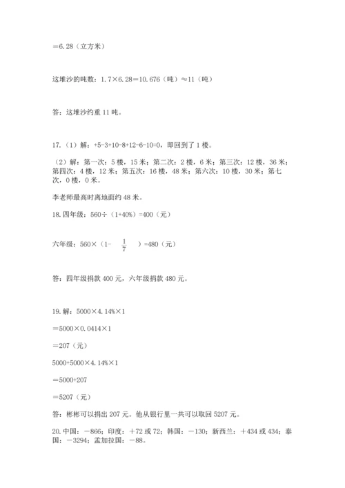 六年级小升初数学解决问题50道附答案（综合题）.docx