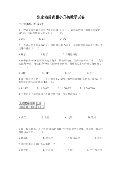 张家港常青藤小升初数学试卷【全优】.docx