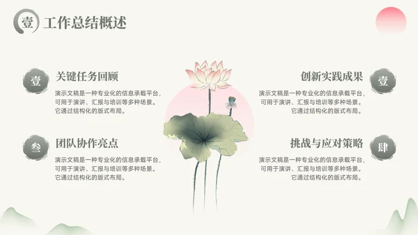 绿色中国风通用项目总结PPT模板