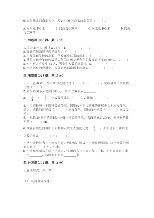 石家庄市灵寿县六年级下册数学期末测试卷精选.docx