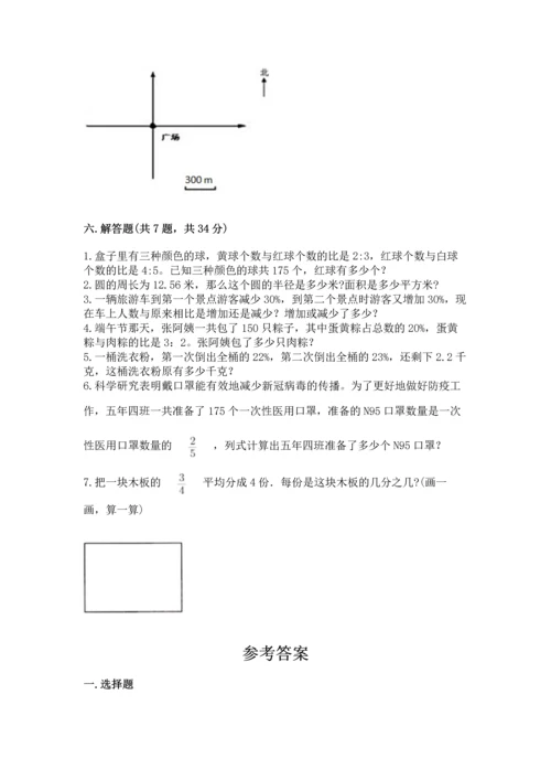 小学六年级上册数学期末测试卷（易错题）word版.docx