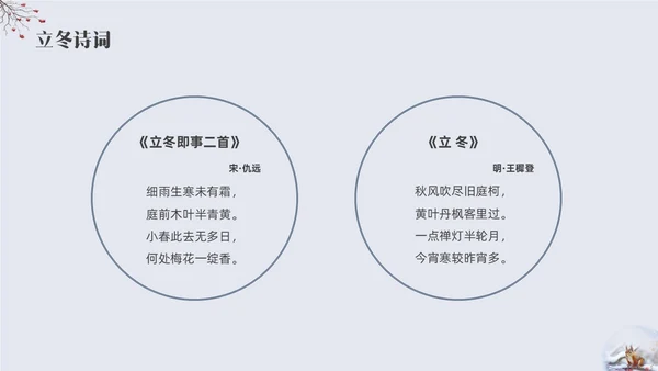 简约实拍立冬主题班会PPT课件
