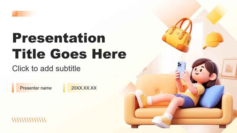 橙黄色3D风电商活动策划营销方案PPT主题模板