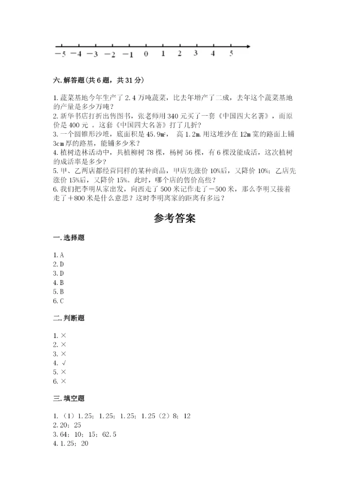 常州市小升初数学测试卷1套.docx