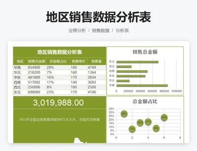 地区销售数据分析表