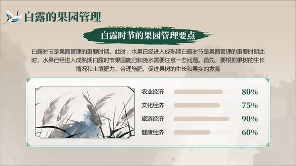 褐绿色中国风白露节气学校主题班会PPT模板