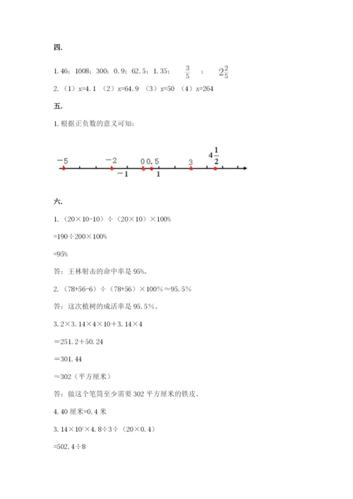 人教版六年级数学下学期期末测试题（易错题）.docx