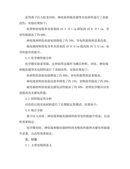 光电材料的表面改性及其性能提升