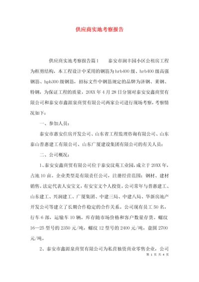 （精选）供应商实地考察报告.docx