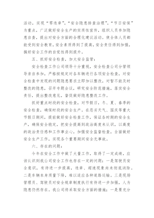 运输公司安全生产工作总结.docx