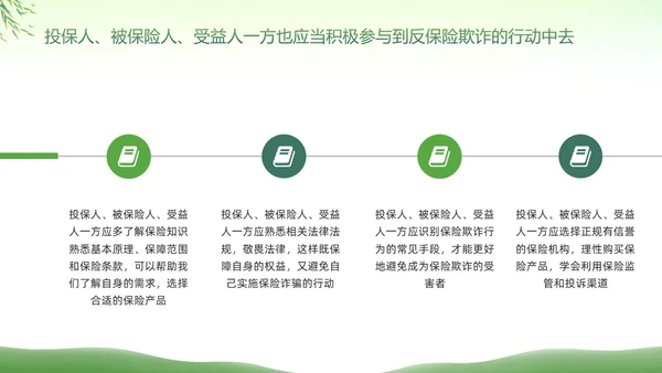 绿色简约反保险欺诈主题教育PPT模板宣传PPT动态PPT反诈骗