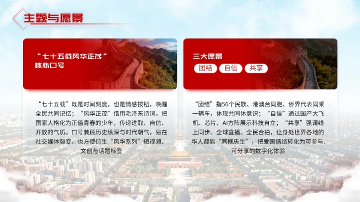 红色简约大气北京政府国庆宣传活动PPT模板