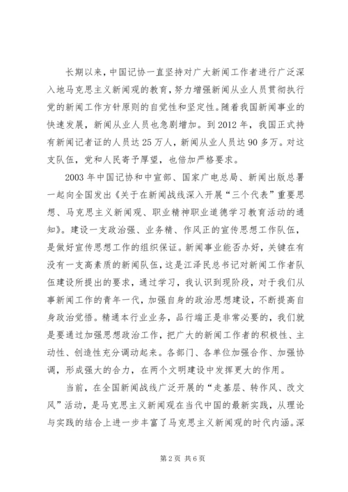 马克思主义新闻观学习心得 (2).docx