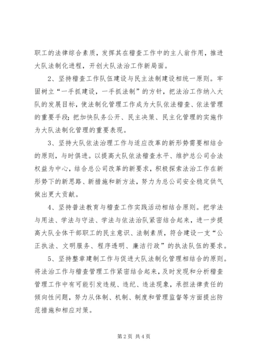 燃气稽查大队依法治队工作计划 (2).docx